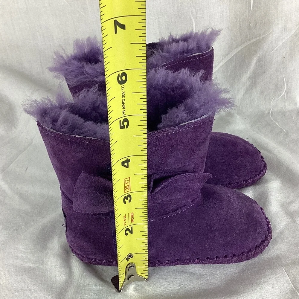 Ugg Suede Baby Toddler Hightop Boots Size 6 Faux Fur Purple